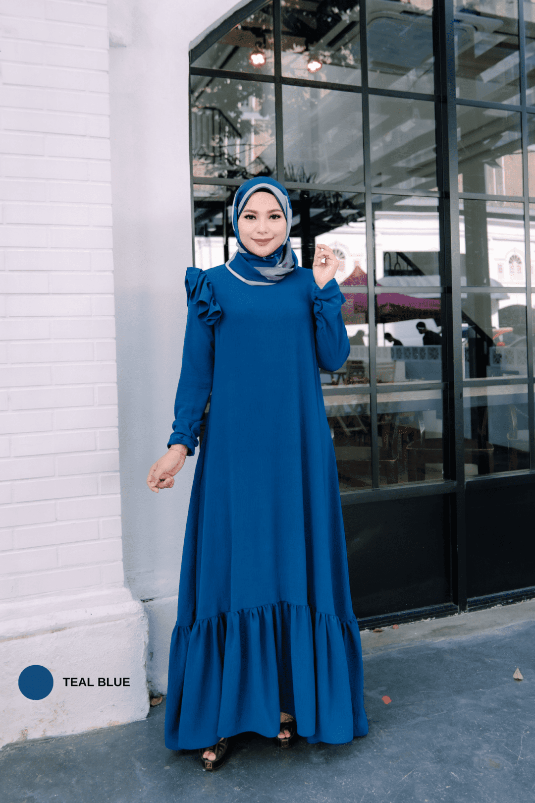 TALIA DRESS QUEEN - TEAL BLUE